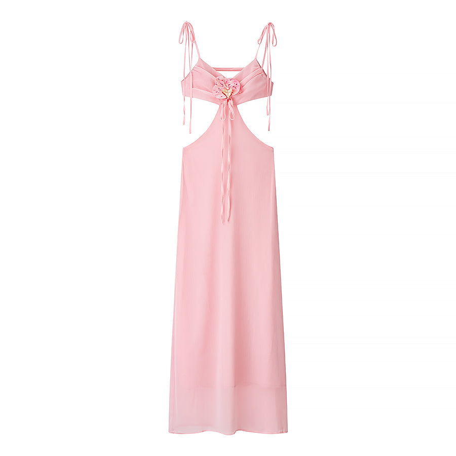 Women Clothing Summer Sexy Floral Decoration Cropped Outfit Sling Dress Bella Mia
