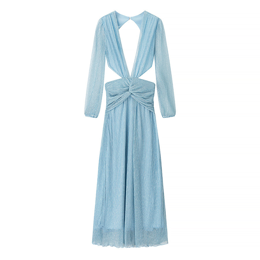 Beach Vacation Sexy Dress Women Summer Cropped Outfit Solid Color Seaside Atmosphere Maxi Dress Bella Mia