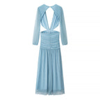 Beach Vacation Sexy Dress Women Summer Cropped Outfit Solid Color Seaside Atmosphere Maxi Dress Bella Mia