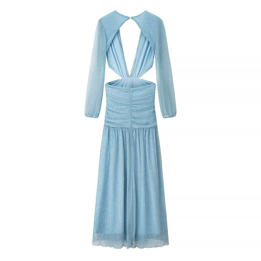 Beach Vacation Sexy Dress Women Summer Cropped Outfit Solid Color Seaside Atmosphere Maxi Dress Bella Mia