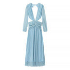 Beach Vacation Sexy Dress Women Summer Cropped Outfit Solid Color Seaside Atmosphere Maxi Dress Bella Mia