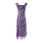 Summer Sexy Flying Sleeves Mesh Cinched Slimming Seaside Vacation Dress Bella Mia