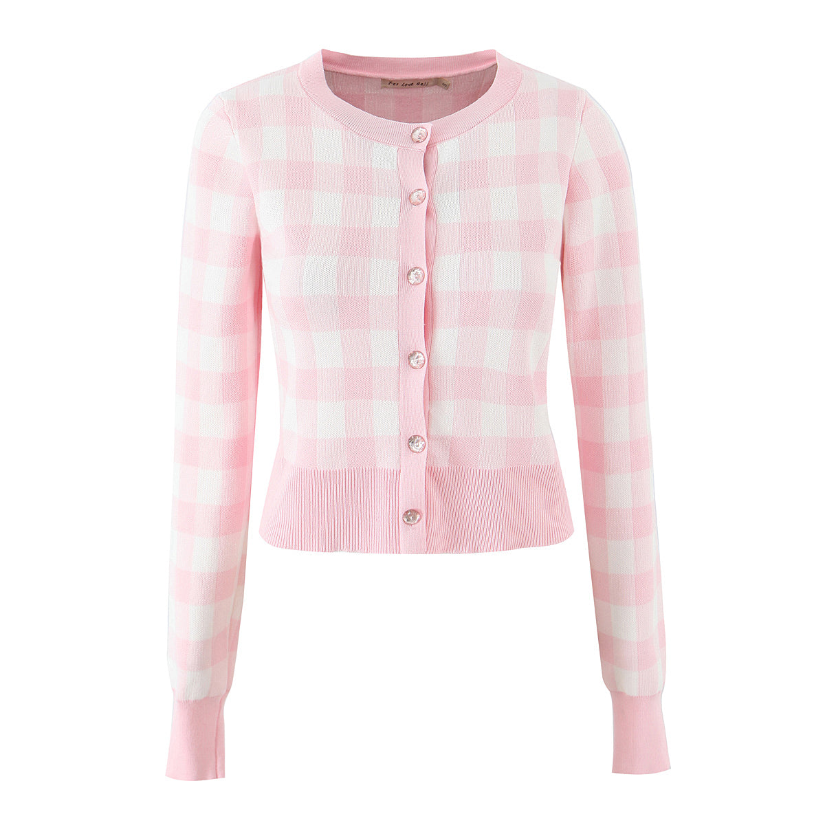 French Girlish Milk Fufu Fresh Plaid Short Knitted Cardigan Sweater Coat Bella Mia