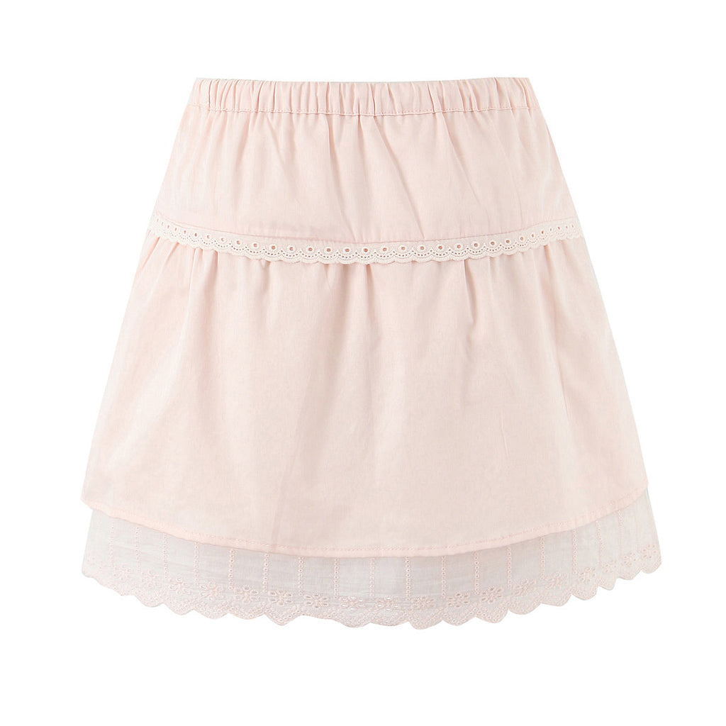 Women Lace Flying Sleeve Top Stitching High Waist Elastic Waist Skirt Sets Bella Mia
