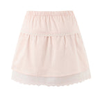 Women Lace Flying Sleeve Top Stitching High Waist Elastic Waist Skirt Sets Bella Mia
