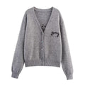 Autumn Women Casual All Match Loose Bow Ribbon Jacquard Sweater Bella Mia