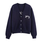 Autumn Women Casual All Match Loose Bow Ribbon Jacquard Sweater Bella Mia