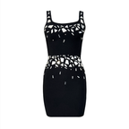 Sexy Sleeveless Lens Diamond Short Evening Dress Party Gathering Stretch Bandage One Piece Dress Bella Mia