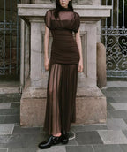 Summer Floral Ribbon Silk Net Stitching Dress Bella Mia