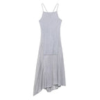Women Wear Metal Color Thread Midi Dress Sling Dress Bella Mia