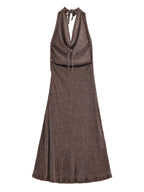 Women Clothing Autumn Backless Metallic Dress Bella Mia