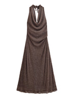 Women Clothing Autumn Backless Metallic Dress Bella Mia