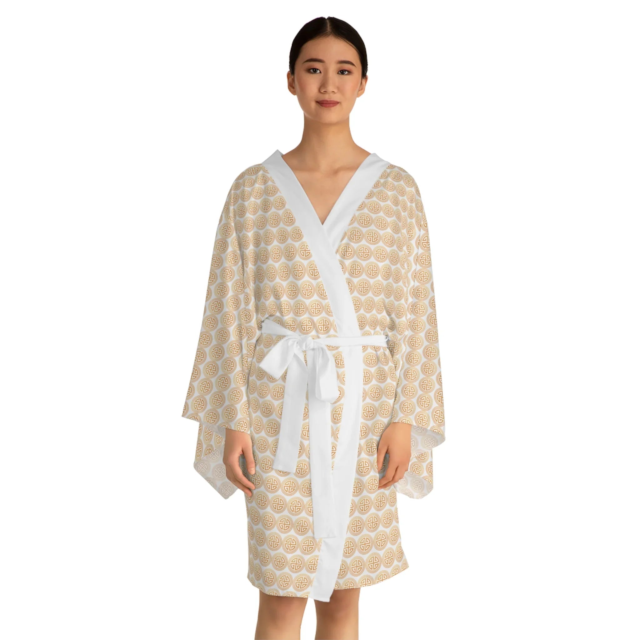 Santorini Long Sleeve Kimono Robe Printify