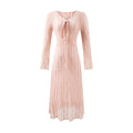 Sweet Jacquard Grid Chic Long Sleeve Dress Autumn Elegant Slim Midi Dress Bella Mia