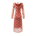 Casual Waist Controlled Sexy Backless Lace up Plaid Dress Women Bella Mia