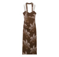Women Clothing Printed Slim Figure Flattering Side Slit Dress Bella Mia