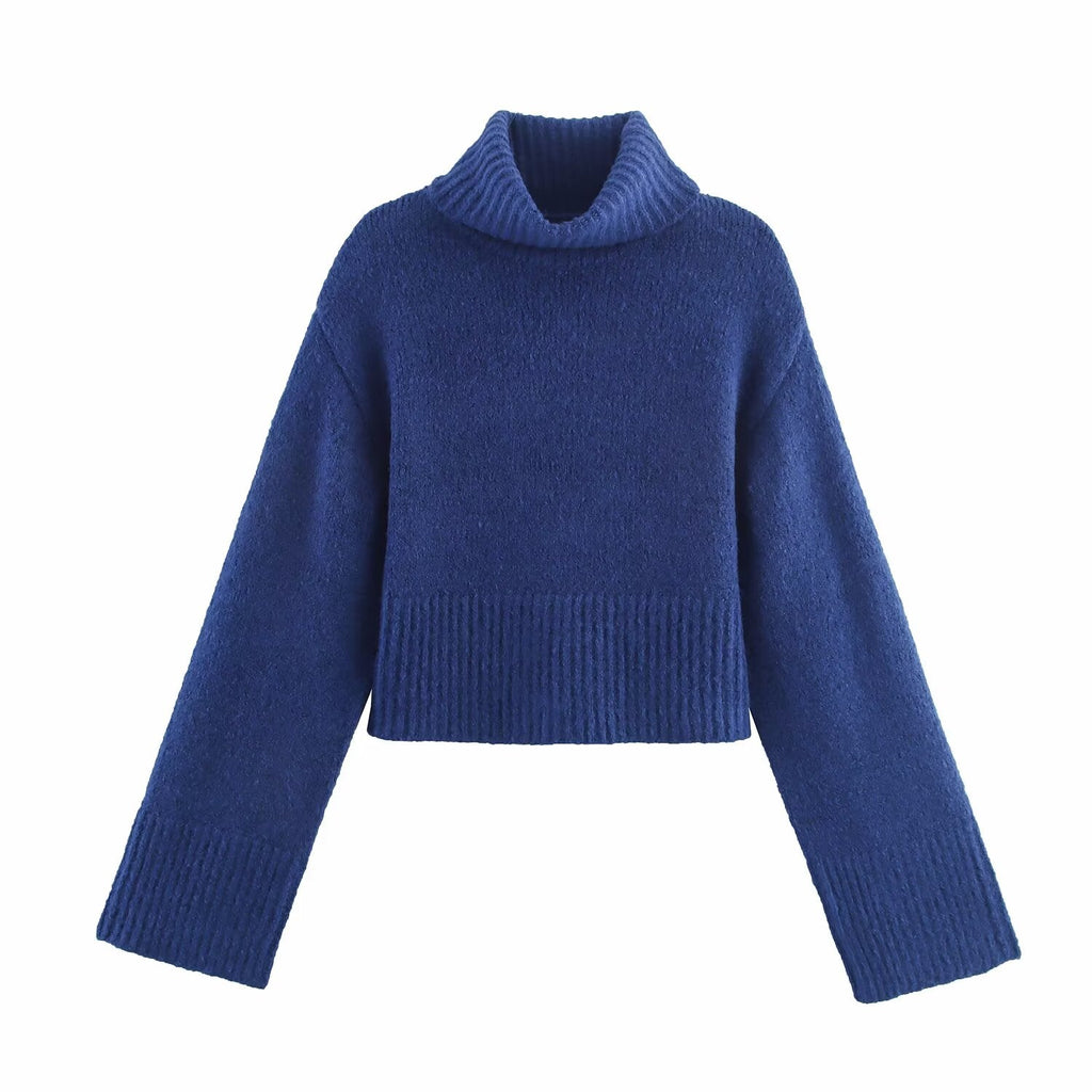Women Clothing Winter Long Sleeve Stand Collar Basic Comfortable All Matching Sweater Bella Mia