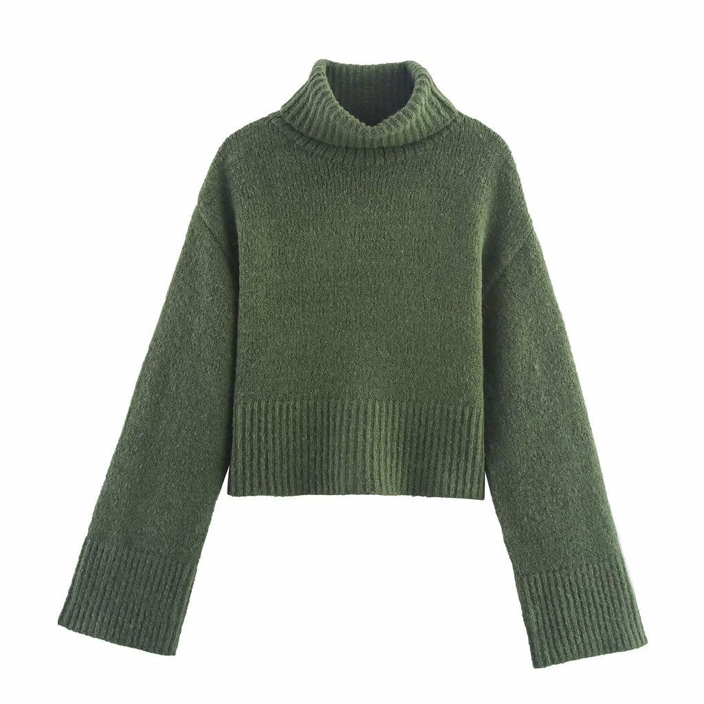 Women Clothing Winter Long Sleeve Stand Collar Basic Comfortable All Matching Sweater Bella Mia