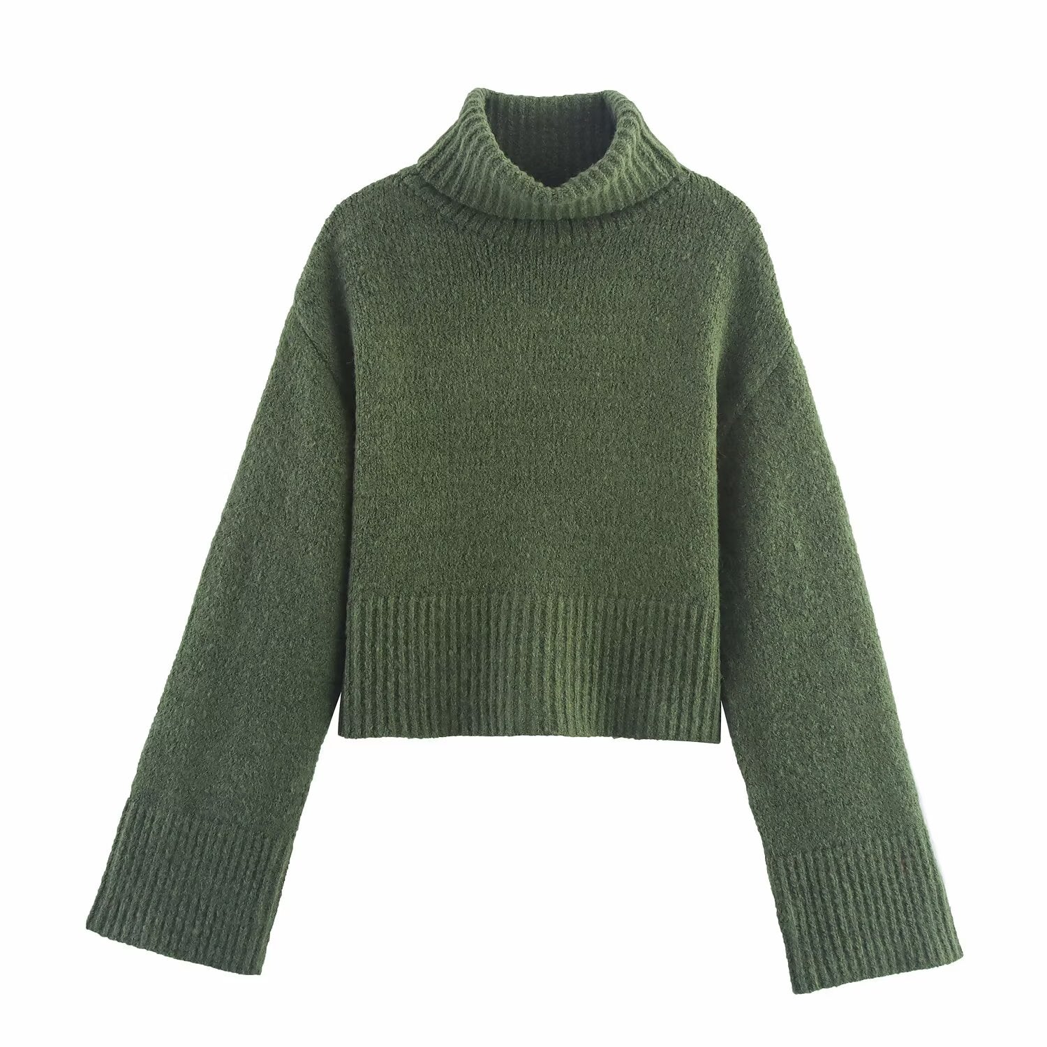 Women Clothing Winter Long Sleeve Stand Collar Basic Comfortable All Matching Sweater Bella Mia