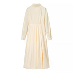 Women Clothing Graceful Fashionable Casual Cotton Solid Color Dress Bella Mia
