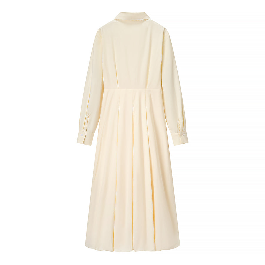 Women Clothing Graceful Fashionable Casual Cotton Solid Color Dress Bella Mia