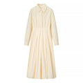 Women Clothing Graceful Fashionable Casual Cotton Solid Color Dress Bella Mia