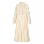 Women Clothing Graceful Fashionable Casual Cotton Solid Color Dress Bella Mia