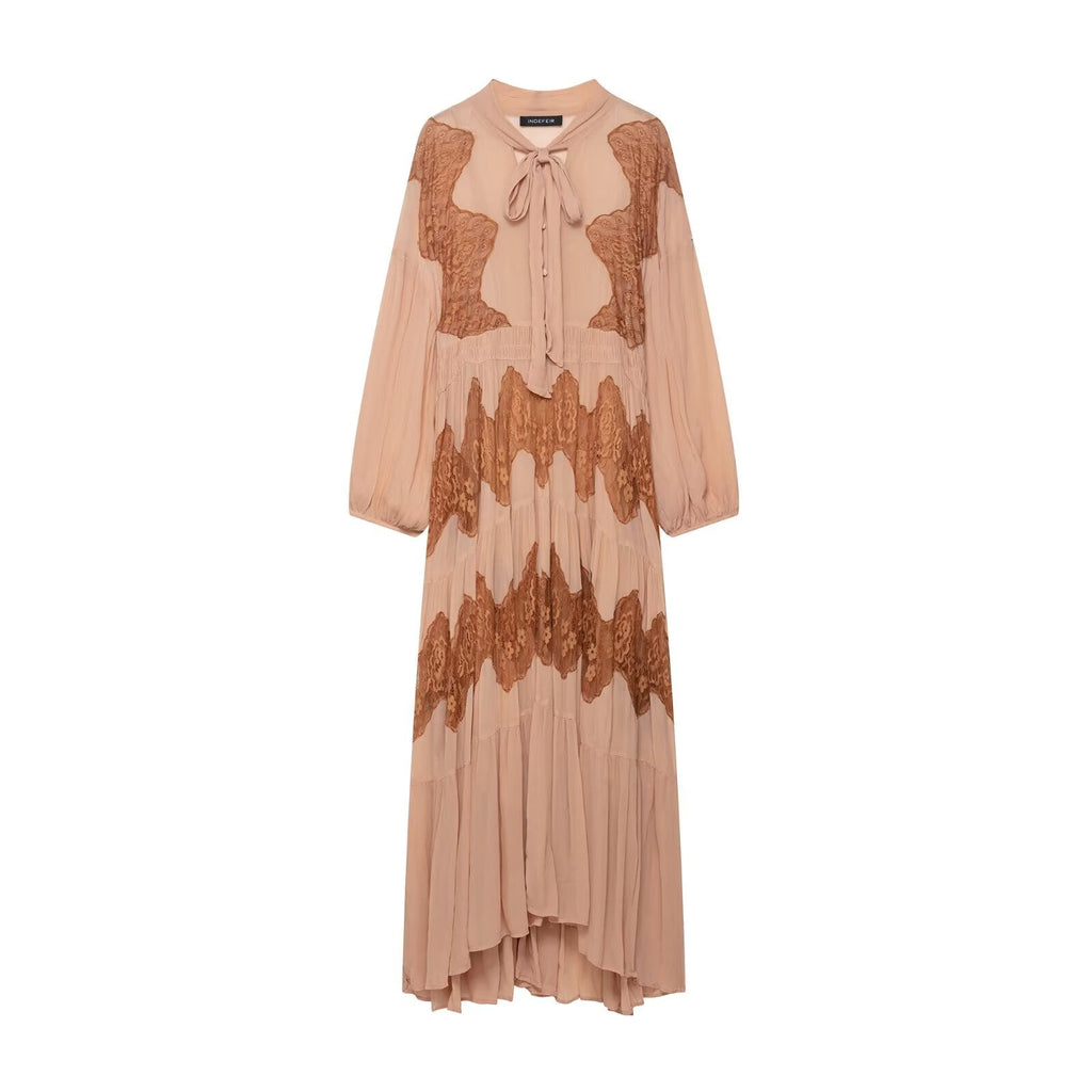 Dress Autumn Graceful Bow Stitching Lace Dress Bella Mia