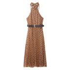 Dress Polka Dot Belt Midi Skirt Elegant Women Clothing Bella Mia