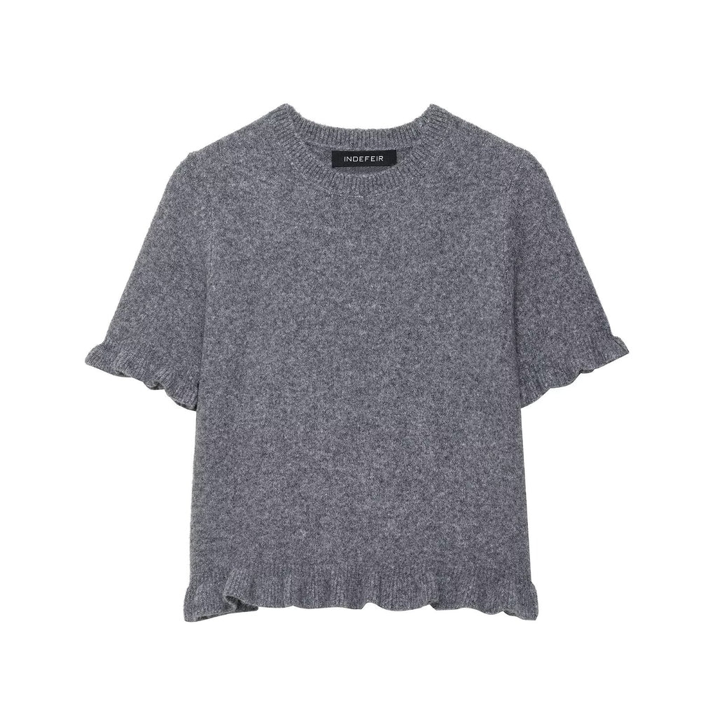 round Neck Solid Color Loose Pullover Niche Knitwear Bella Mia