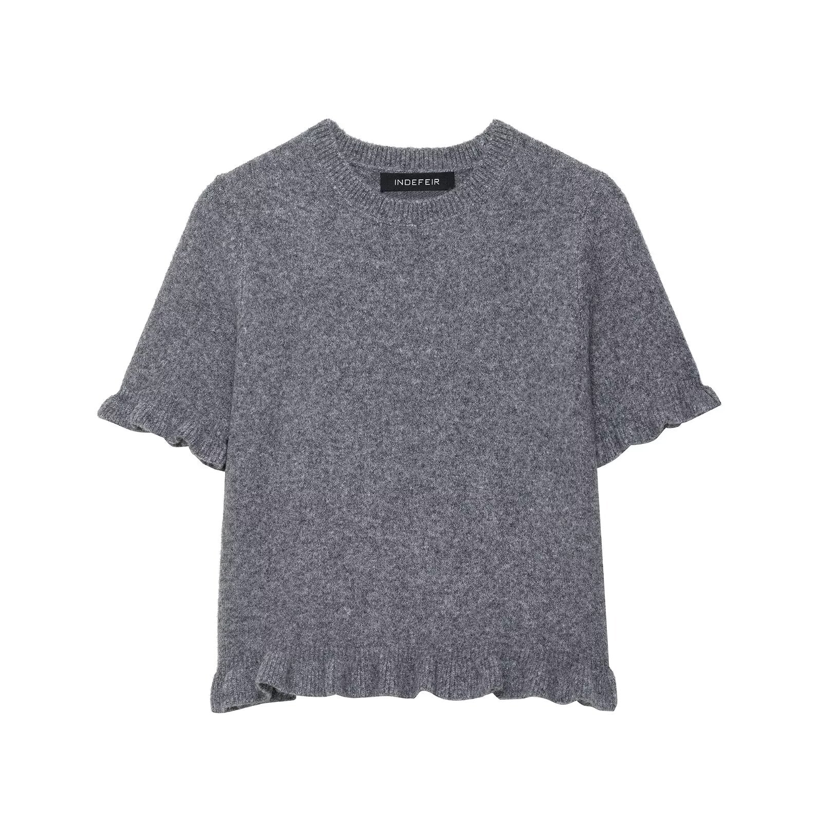 round Neck Solid Color Loose Pullover Niche Knitwear Bella Mia