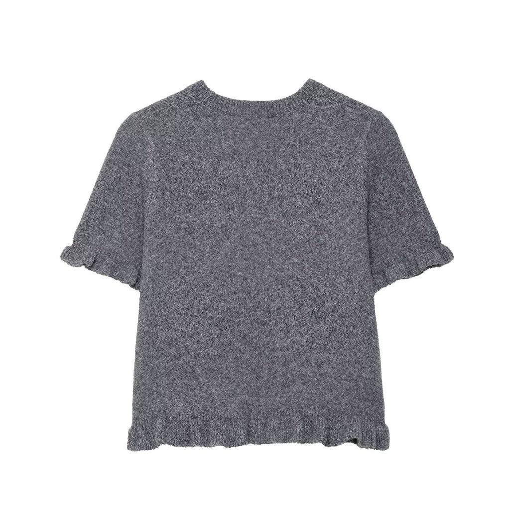round Neck Solid Color Loose Pullover Niche Knitwear Bella Mia