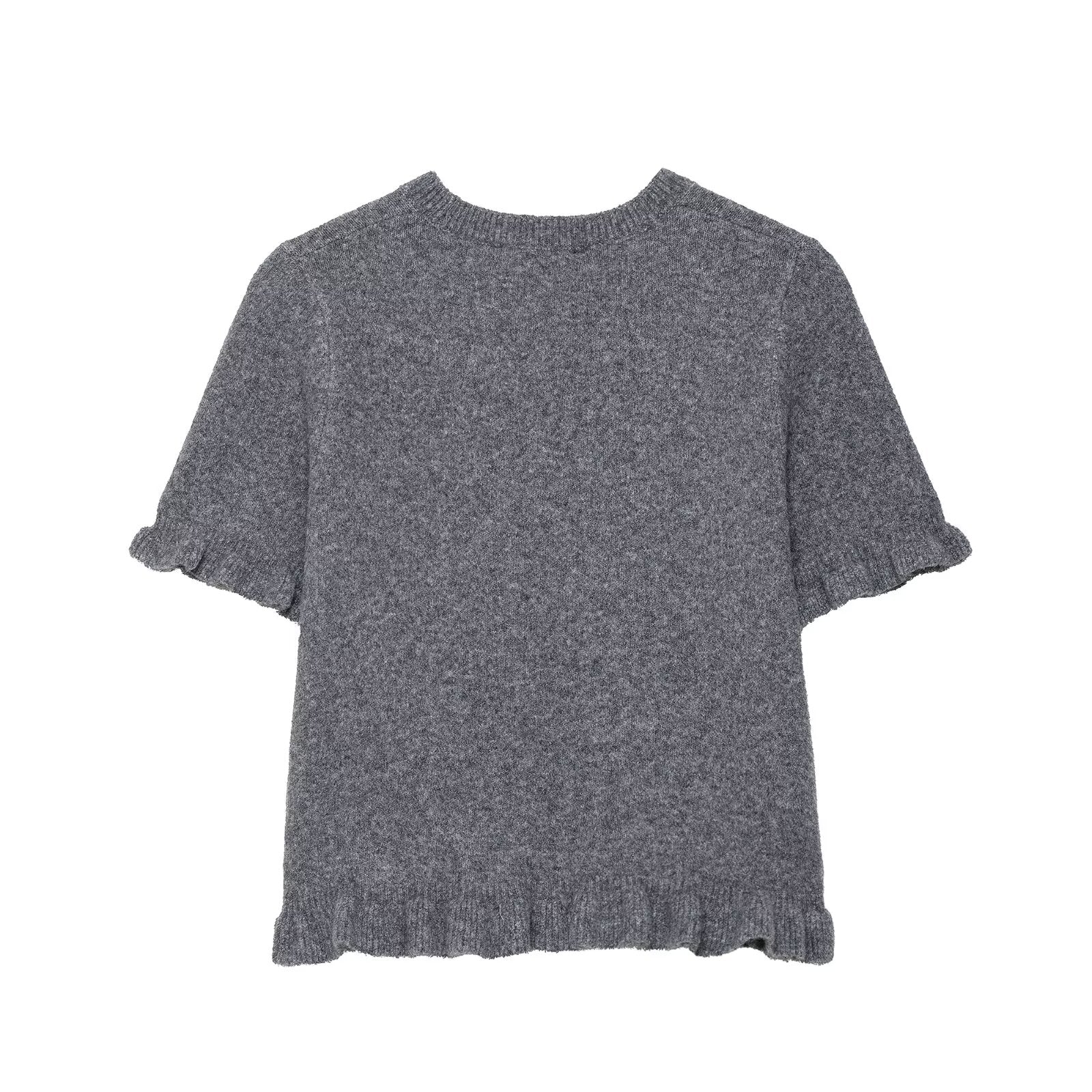 round Neck Solid Color Loose Pullover Niche Knitwear Bella Mia