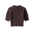 Elegant Women Clothing Short Sleeve Rib Sweater Bella Mia