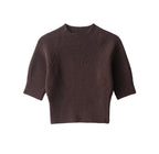 Elegant Women Clothing Short Sleeve Rib Sweater Bella Mia