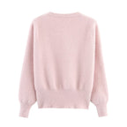 Women Clothing French Classic Chic Beaded Wool Three Dimensional Floral Knitted Imitation Mink Cardigan Coat Bella Mia