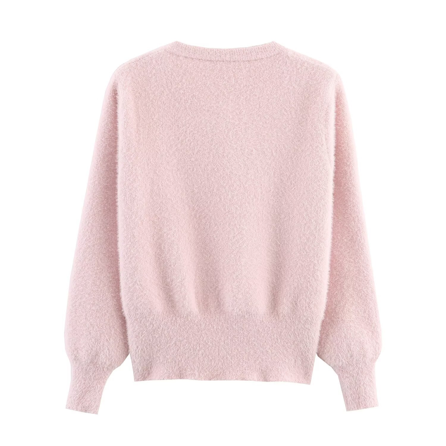 Women Clothing French Classic Chic Beaded Wool Three Dimensional Floral Knitted Imitation Mink Cardigan Coat Bella Mia
