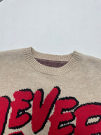 Women High Elastic Loose Long Sleeve Letters Pullover Knitted Sweater Bella Mia