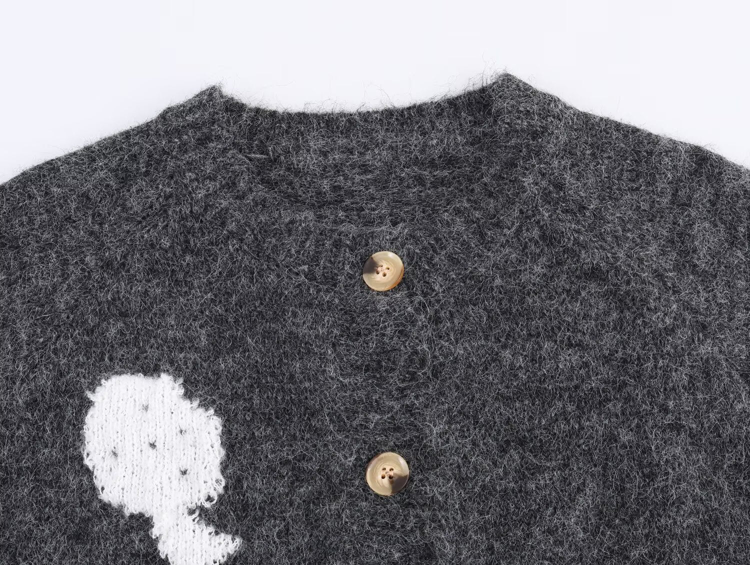 Mushroom Pattern Cute Button Cardigan Knitted Cardigan Loose Design Niche Sweater Outerwear Bella Mia