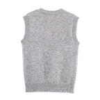 Women Clothing Autumn Korean Outerwear Bandage Floral Decorations round Neck Knitted Vest Top Bella Mia