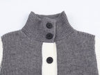 Autumn Women Casual Loose All Matching Color Stitching Knitted Cardigan Bella Mia