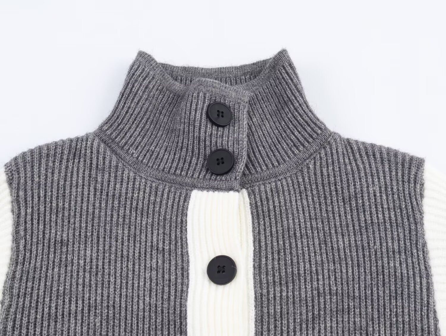 Autumn Women Casual Loose All Matching Color Stitching Knitted Cardigan Bella Mia
