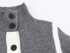 Autumn Women Casual Loose All Matching Color Stitching Knitted Cardigan Bella Mia