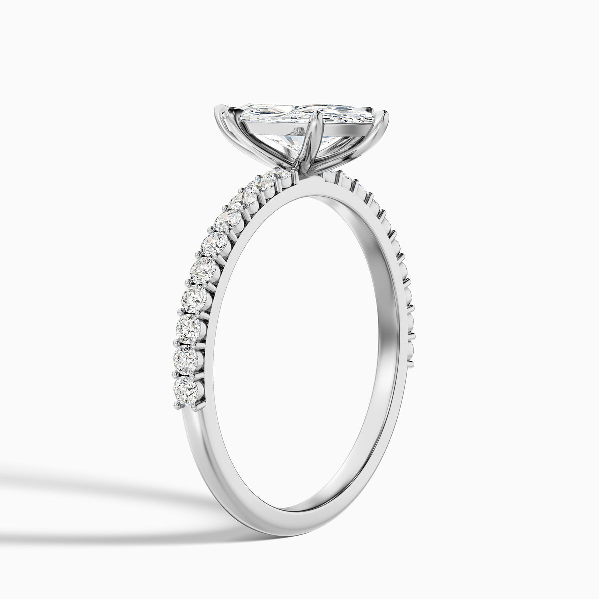 Naomi 2 Carat Marquise Side Stone Moissanite Engagement Ring in 14k Yellow Gold