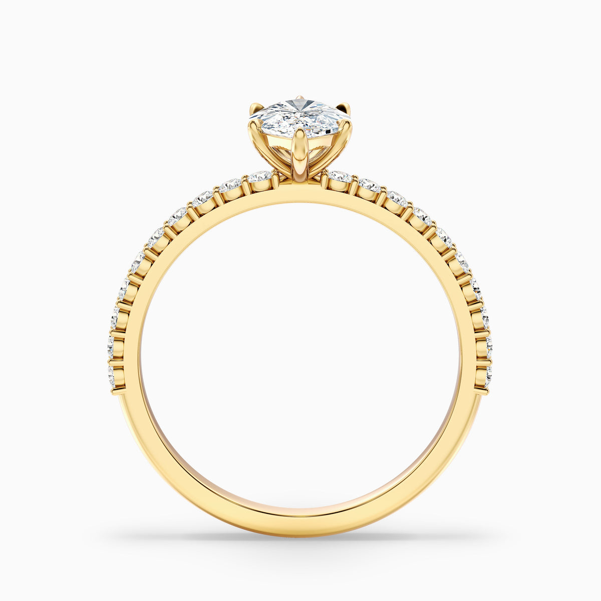Naomi 2 Carat Marquise Side Stone Moissanite Engagement Ring in 14k Yellow Gold