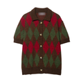 Autumn Diamond Pattern Knitted Polo Shirt Bella Mia