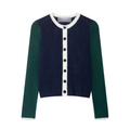 Coat Casual Loose Women Autumn Contrast Color Knitwear Bella Mia