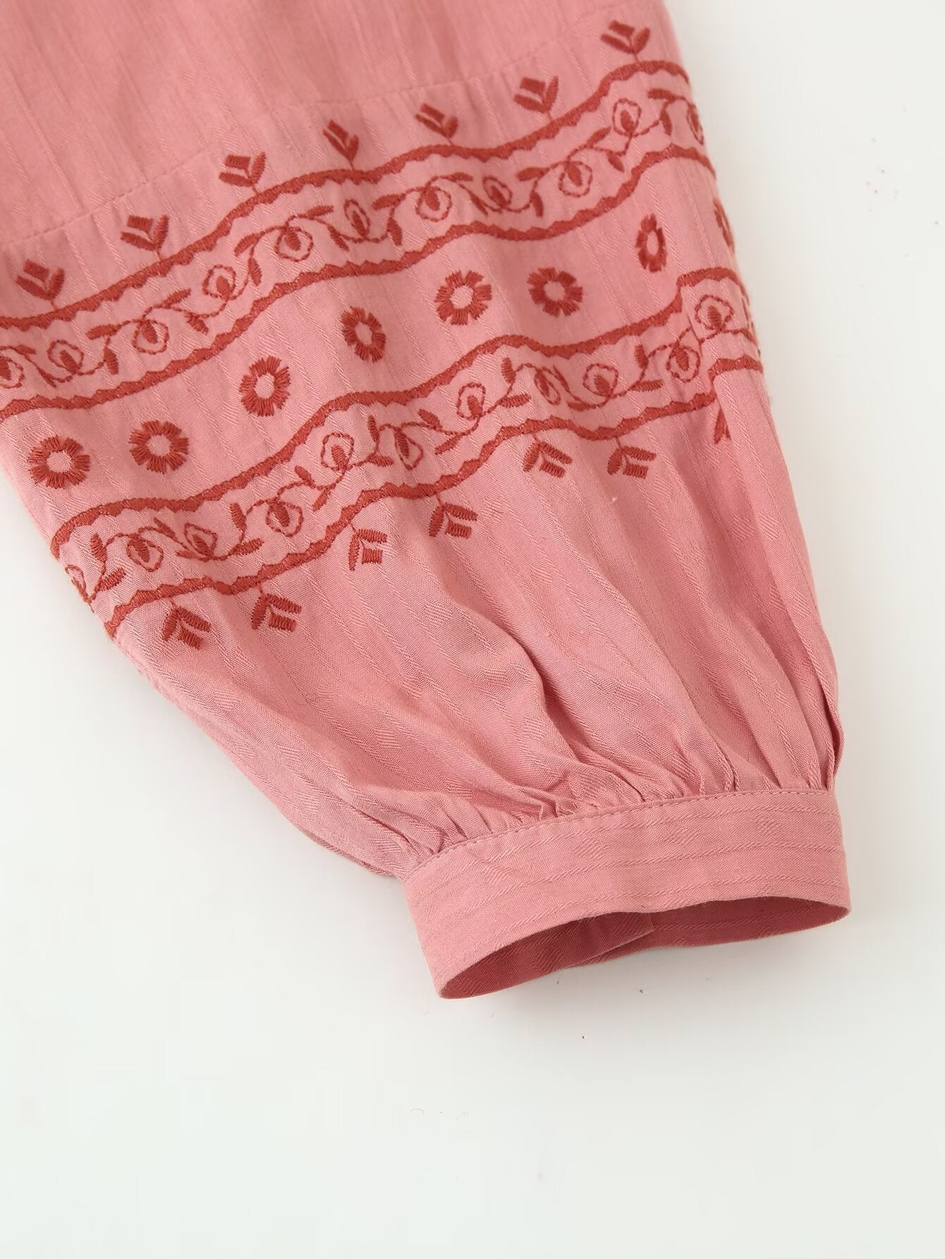 Women Clothing Long Sleeve Contrast Color Embroidered Shirt Bella Mia