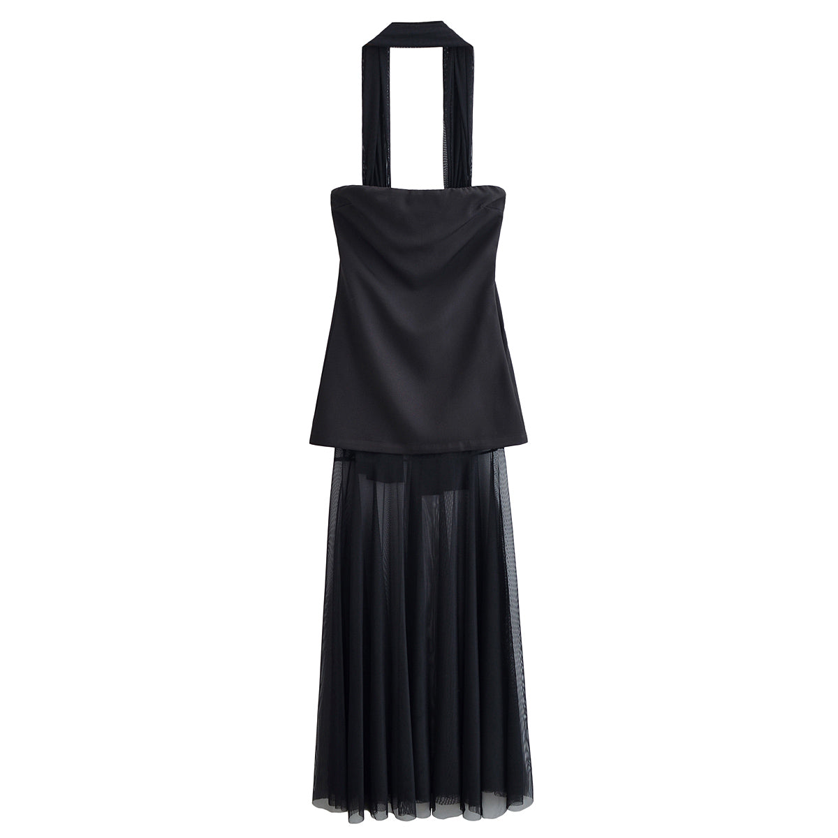 Women Clothing Autumn off the Shoulder Tube Top Stitching Design Dress