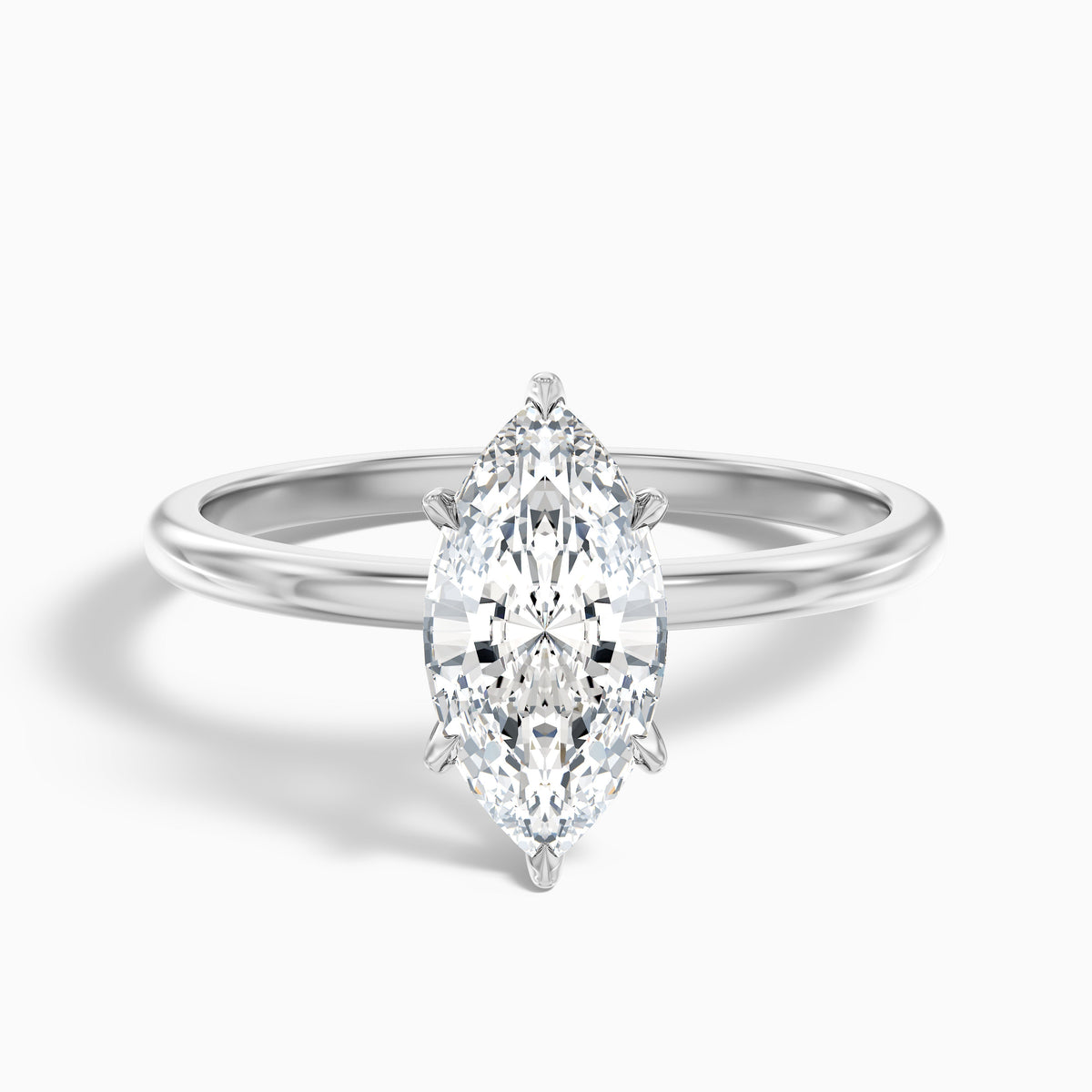 Quinn 3 Carat Marquise Cut Solitaire Moissanite Engagement Ring in 10k Yellow Gold